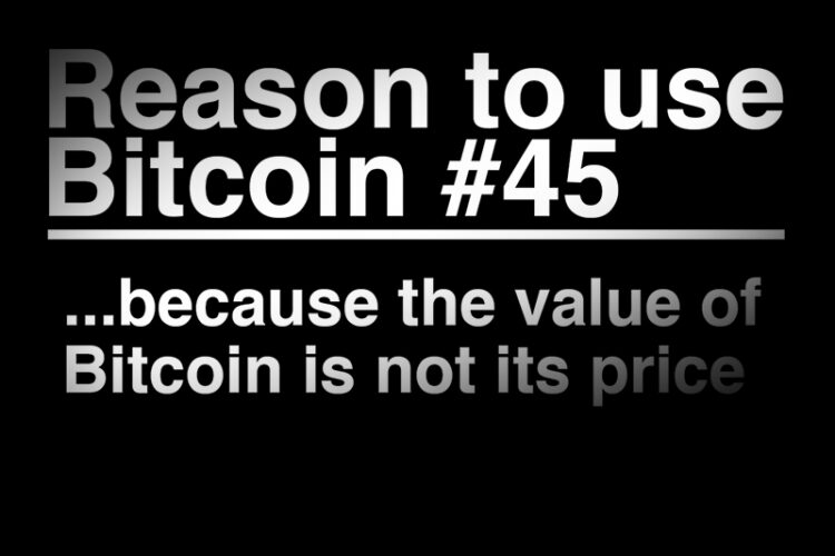 The value of bitcoin is not its price